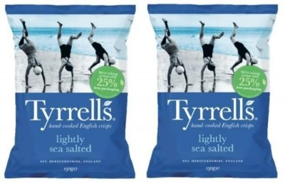 Tyrrells has slashed its plastic packaging by 25%, boldly announced on its new packs rolling out across the UK this month. Pic: Tyrrells