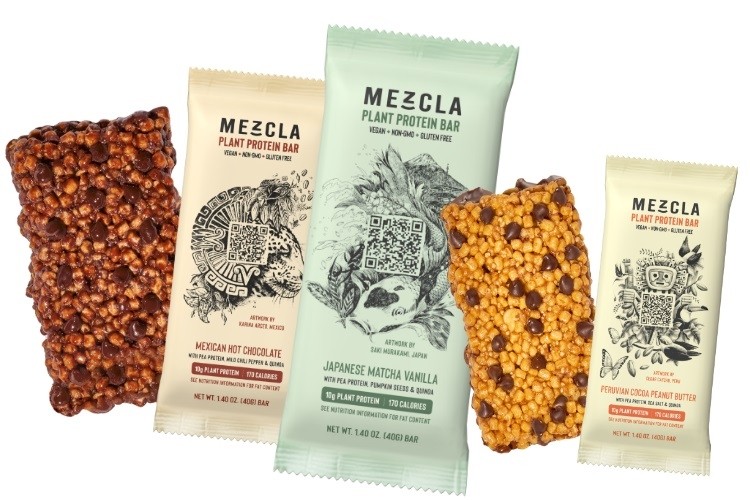 Mezcla's plant-based snacks function like a protein bar, but have the texture of a rice crispy. Pic: Mezcla