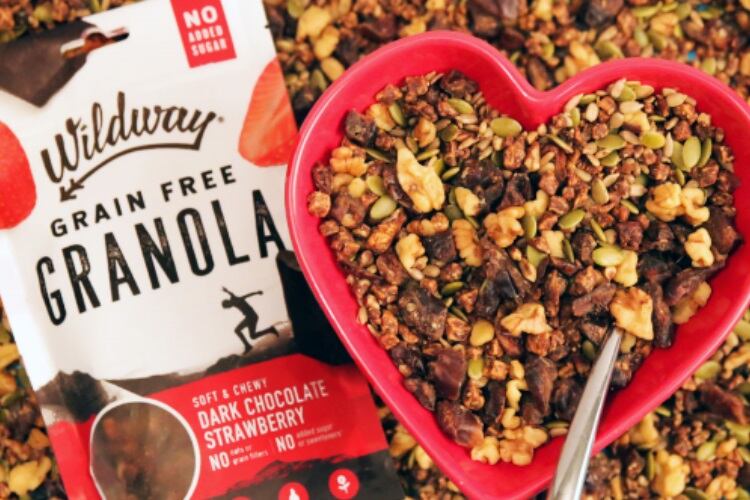 Wildway's Dark Chocolate Strawberry Grain-Free Granola