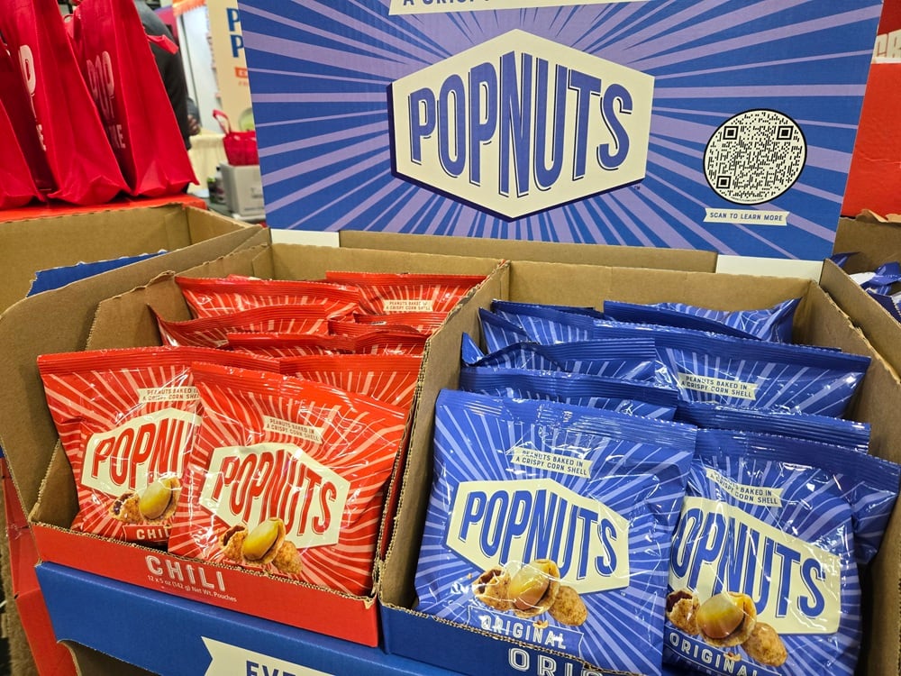 Popnuts combines baked peanuts with a corn coating to create two types of crunch.