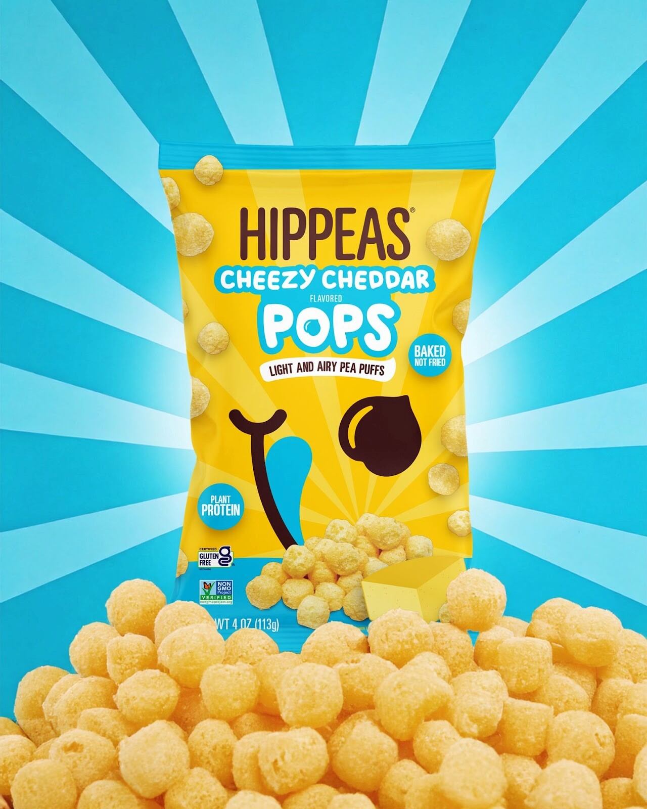 Hippeas Cheezy Cheddar Pops