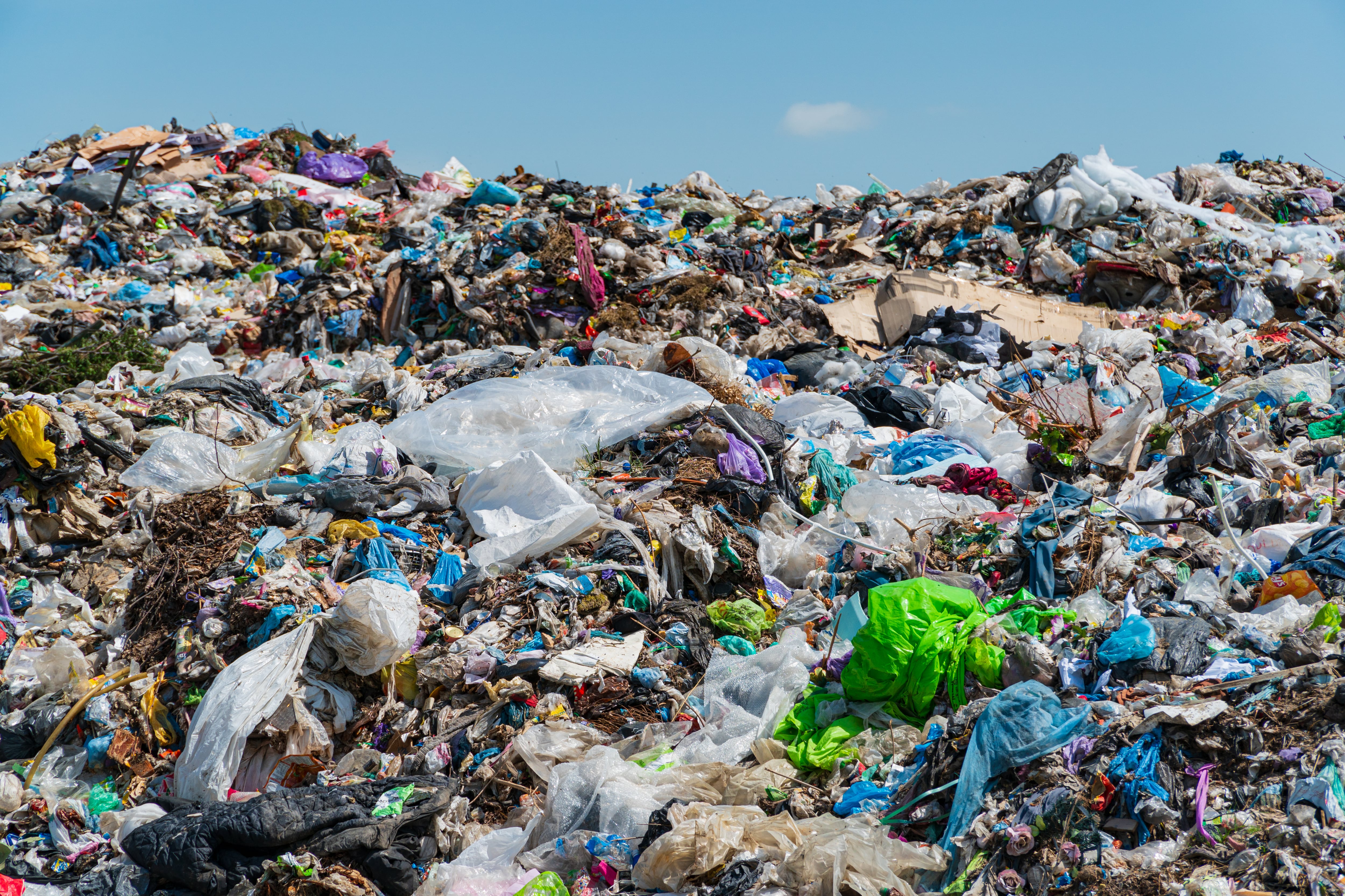 A lot of household waste in landfill.