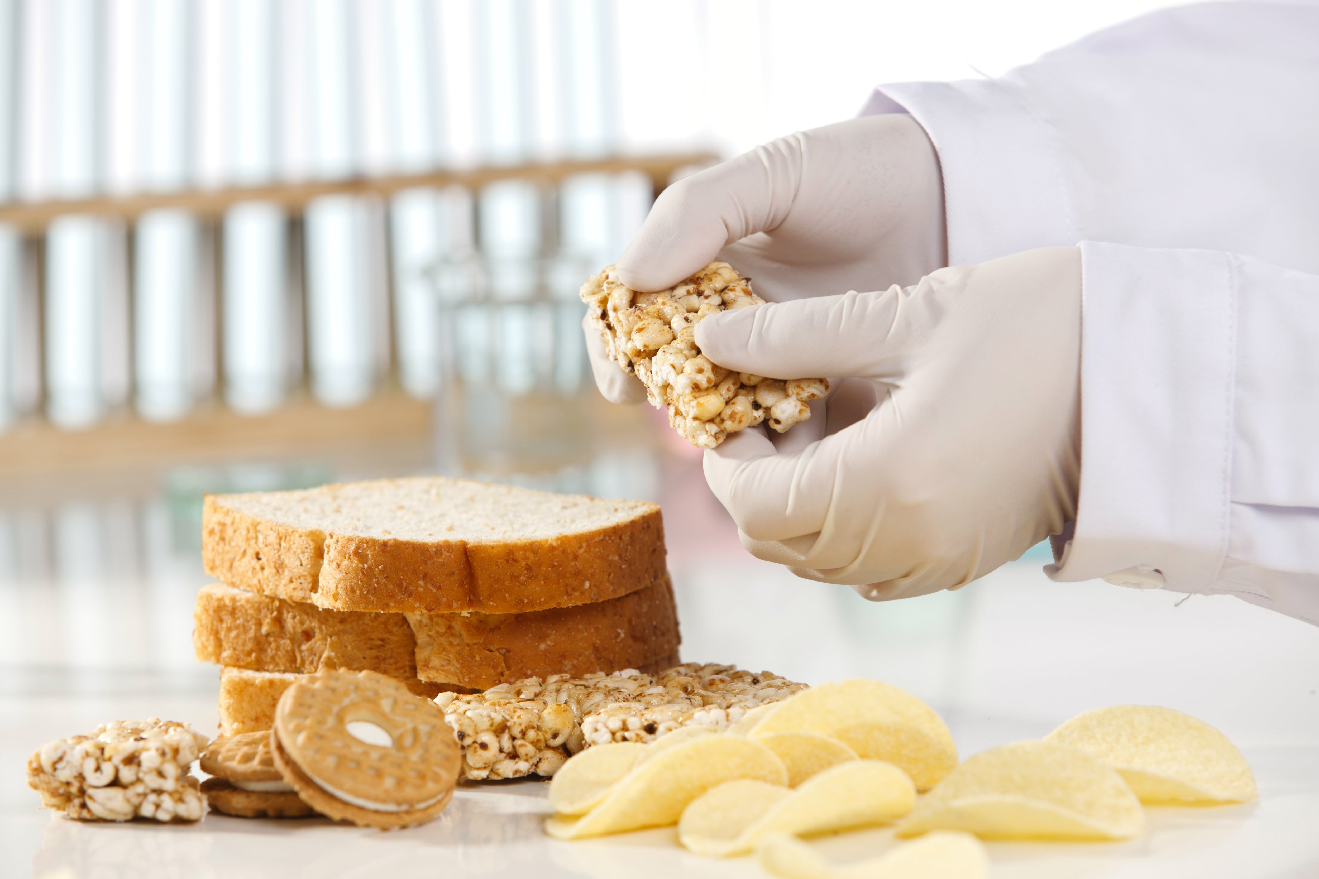 Testing food in a laboratory