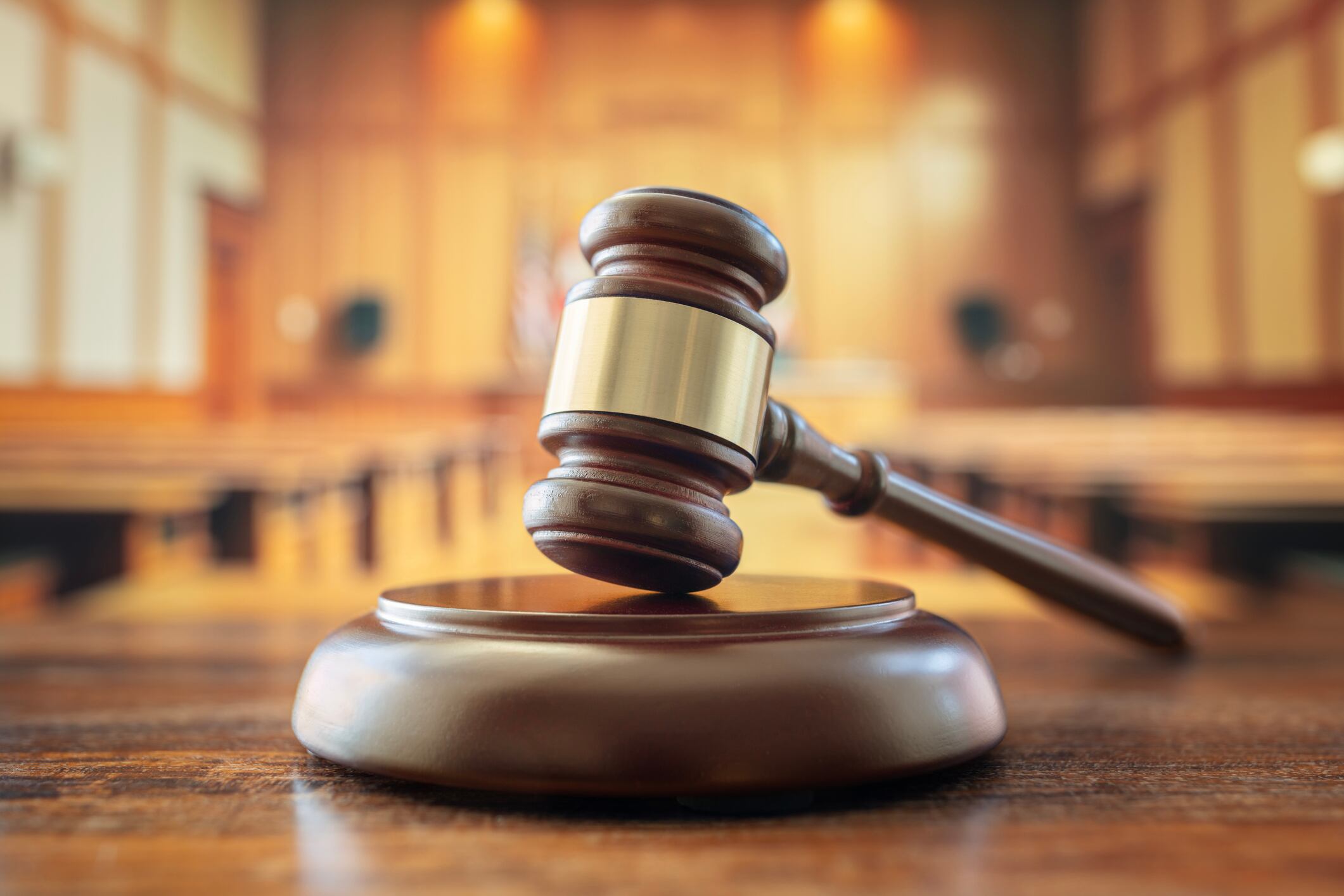 Judges gavel in court room