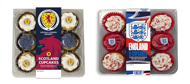 Finsbury Food Group is bringing football fever to bakery aisles with limited-edition England and Scotland Cupcakes