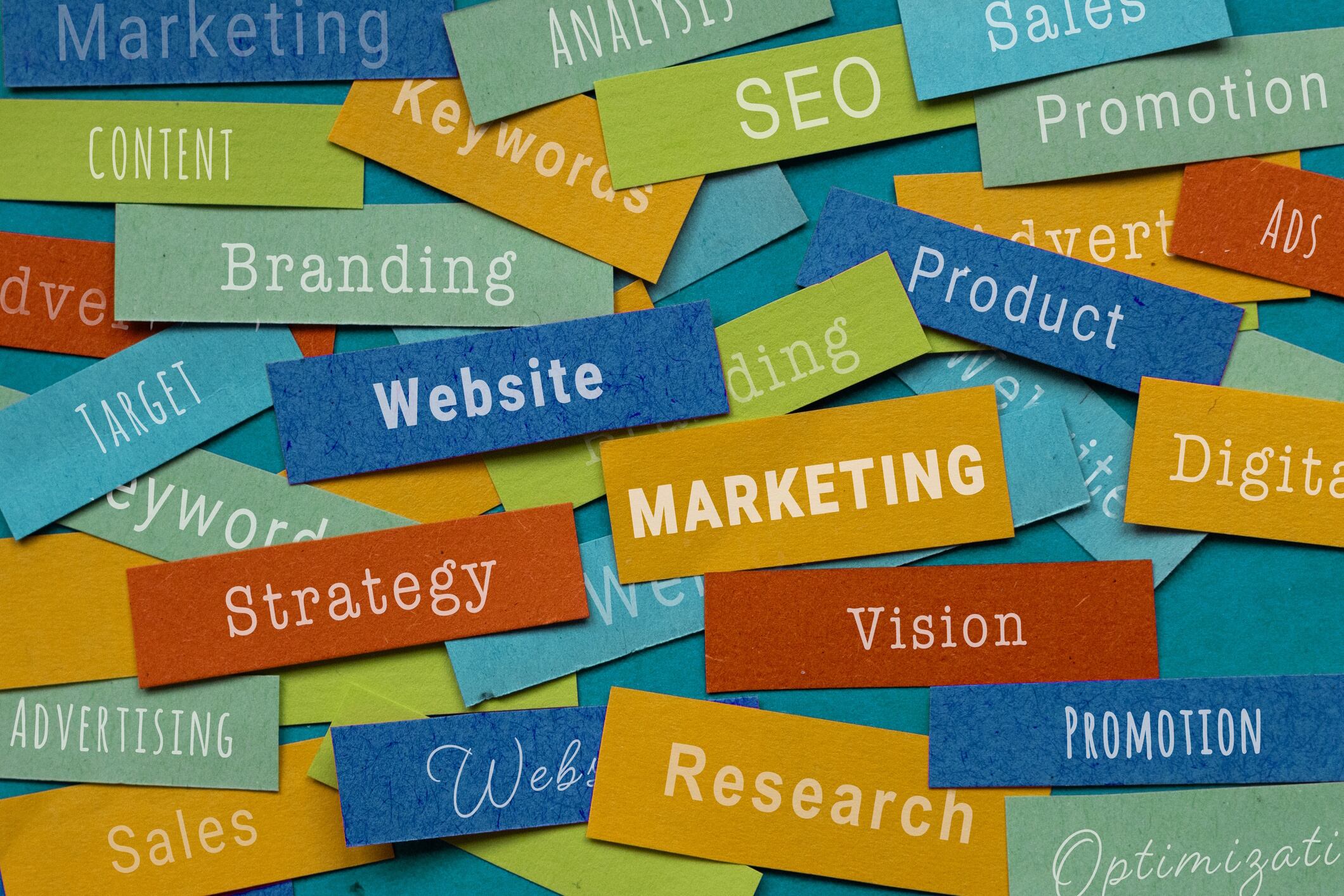 Marketing concept with keywords