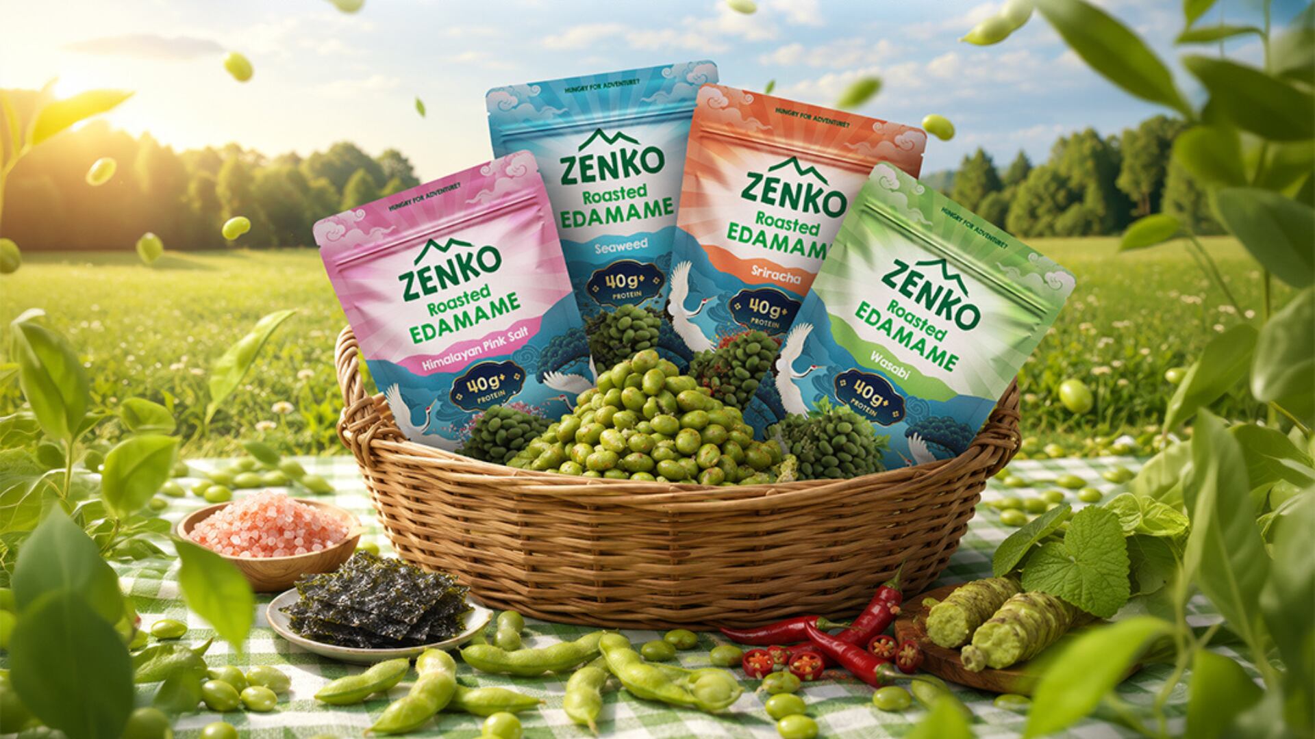 Zenko’s roasted edamame comes in four flavours – Himalayan pink salt, seaweed, sriracha, and wasabi. Edamame are young soybeans that are a well-known Asian snack that is naturally high in protein.