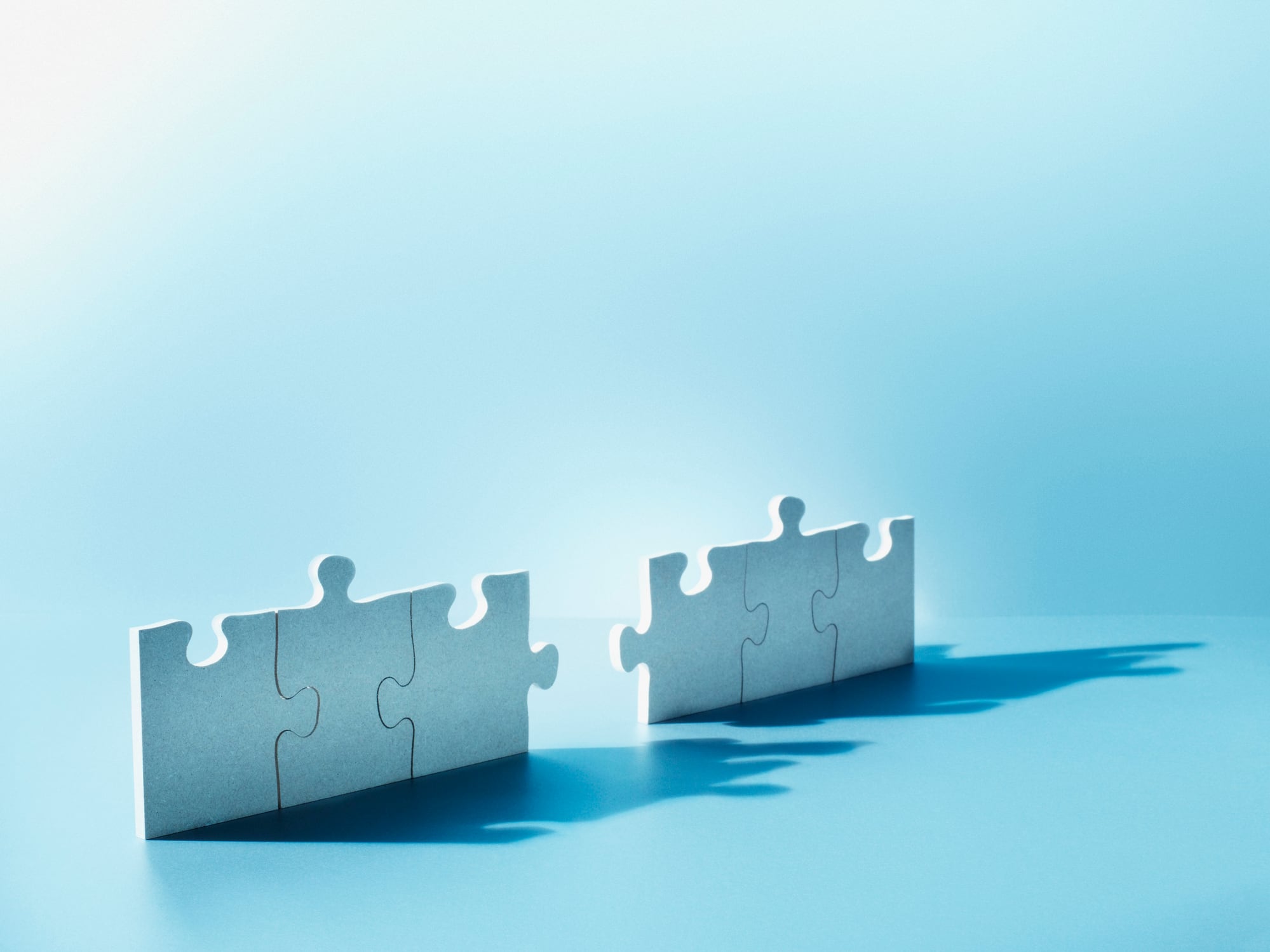 Jigsaw puzzle with a blue background.