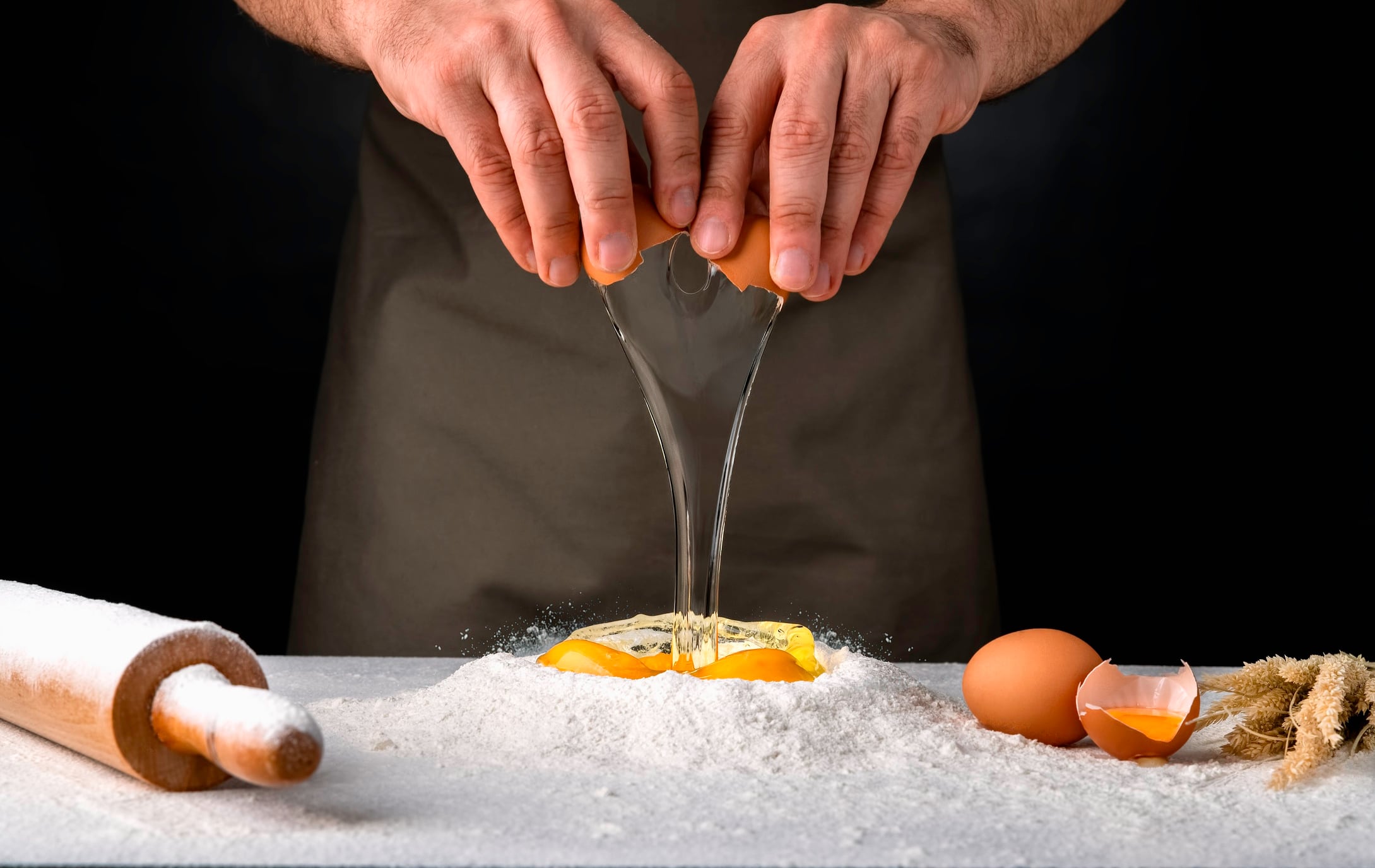 Bakery ingredients (flour and egg)