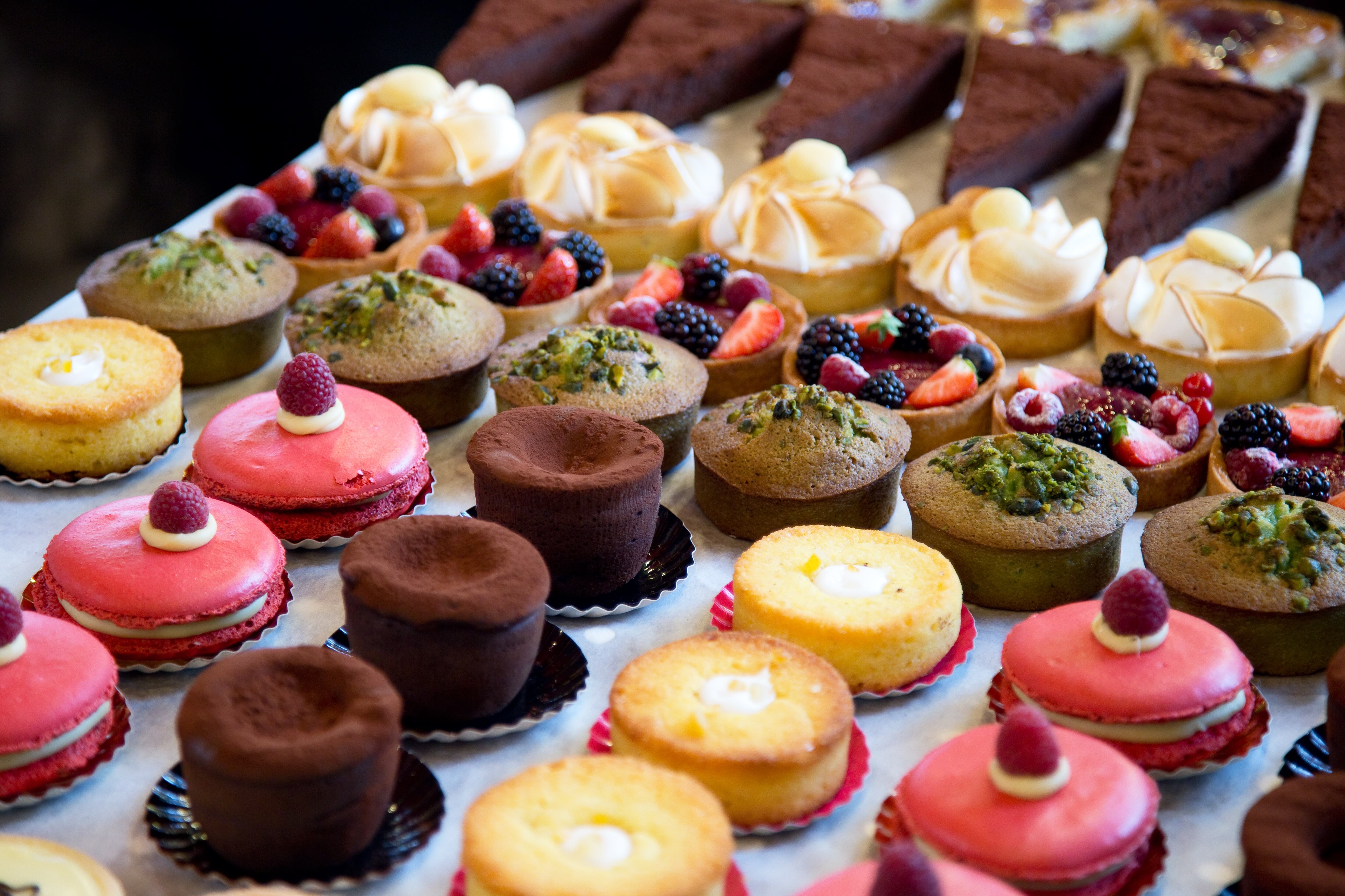 Selection of luxury fresh cakes