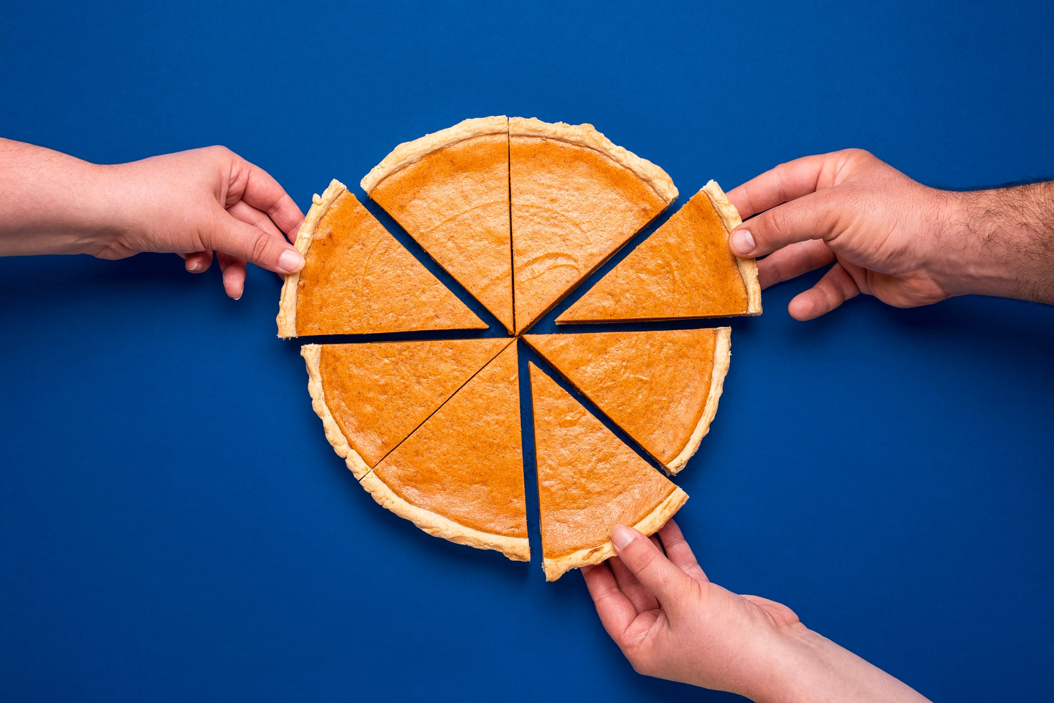 Grabbing slice of pie