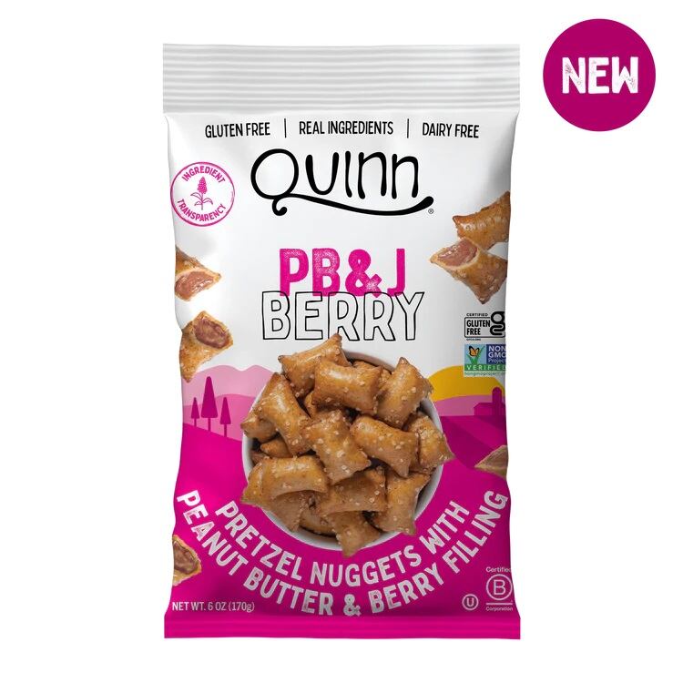 Quinn's PB&J Berry Pretzel Nuggets