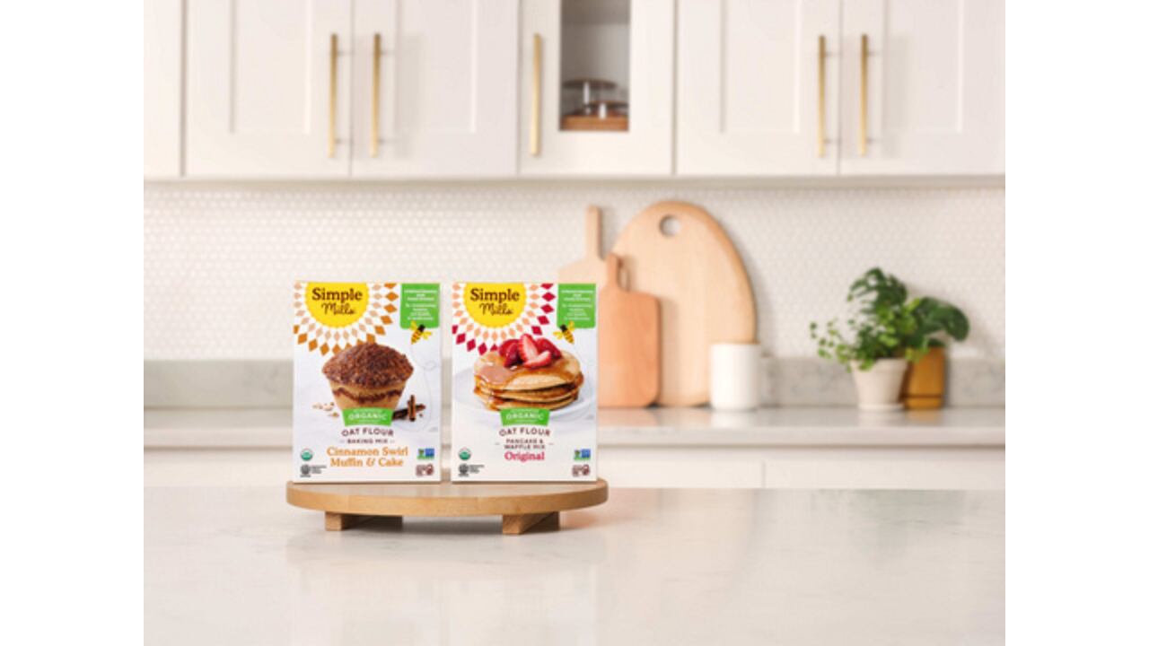 Simple Mills released its Oat Flour Cinnamon Swirl Muffin & Cake Mix and an Oat Flour Original Pancake & Waffle Mix to “make it easy for consumers to bake with Regenerative Organic Certified ingredients."
