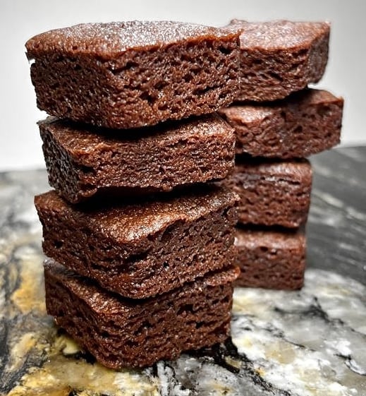 Brownie bites made with malted barley flour