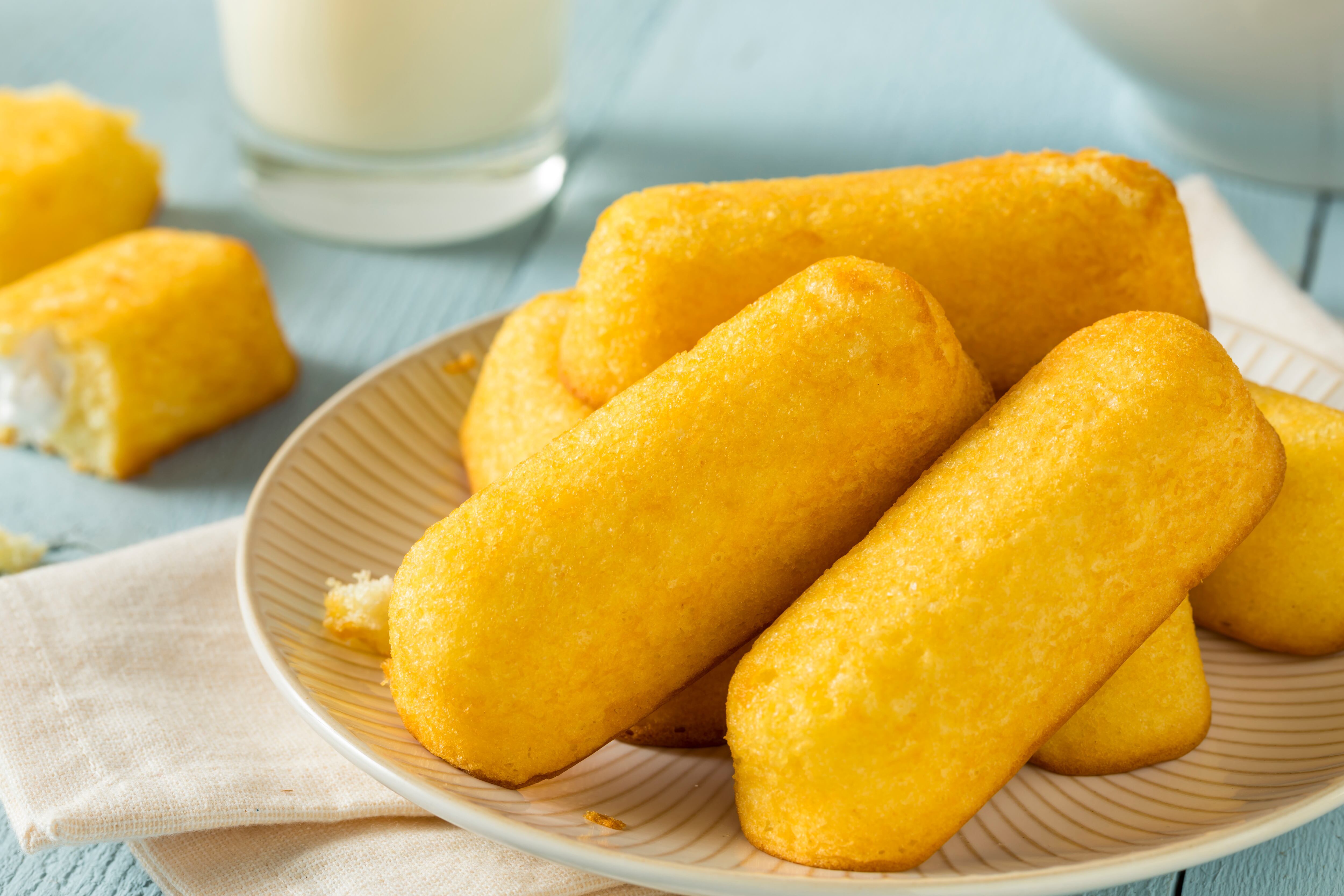 Sweet Yellow Sponge Snack Cake with a Cream Filling