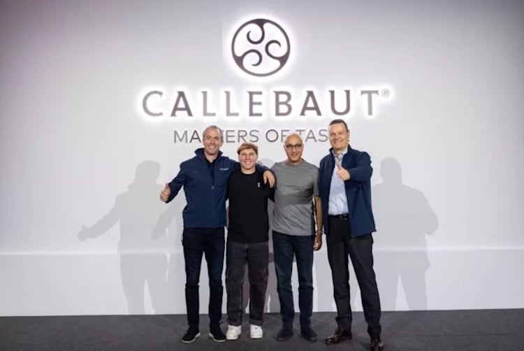 Dries Roekaerts, president customer experience at Barry Callebaut; NotCo Co-Founder and CEO Matias Muchnick; Barry Callebaut Chief Digital Officer Amr Arafa; Barry Callebaut CEO Peter Feld
