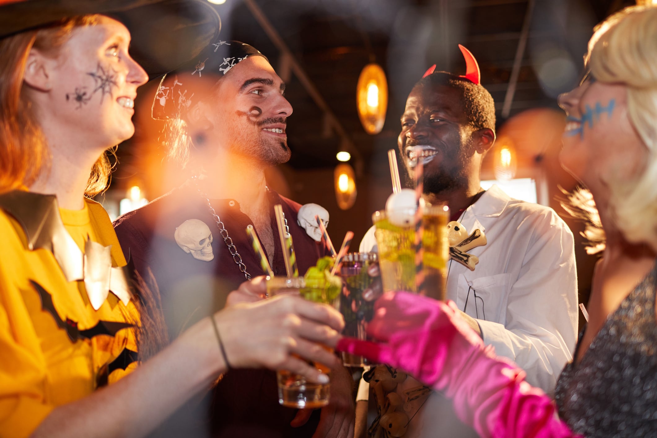 Adults at a Halloween party