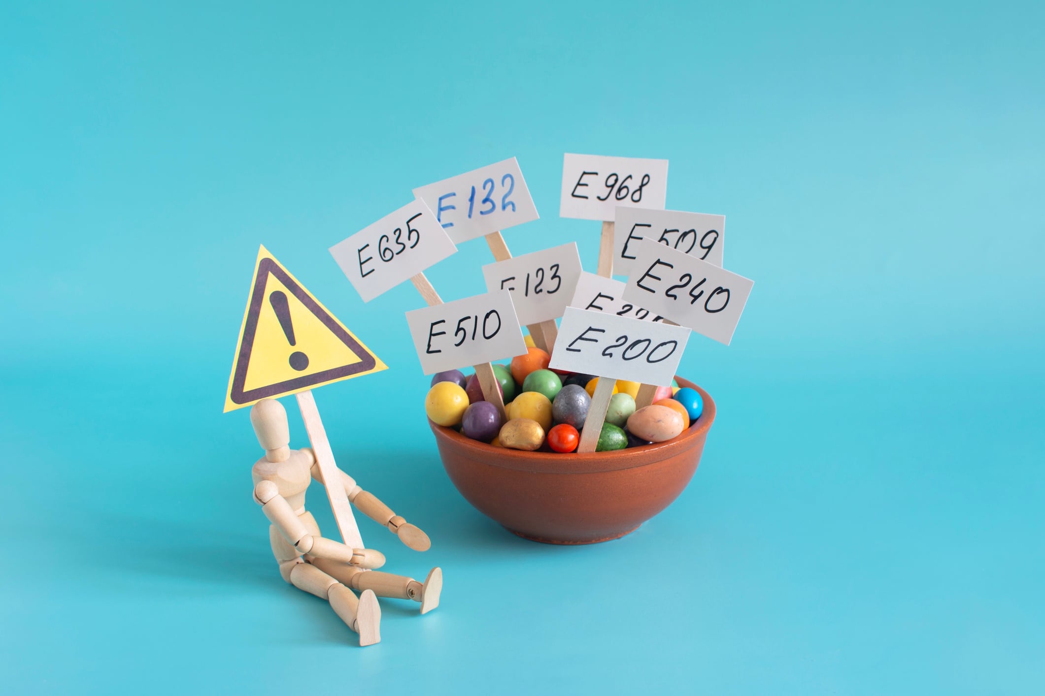 Warning about the dangers of uncontrolled use of food additives, concept