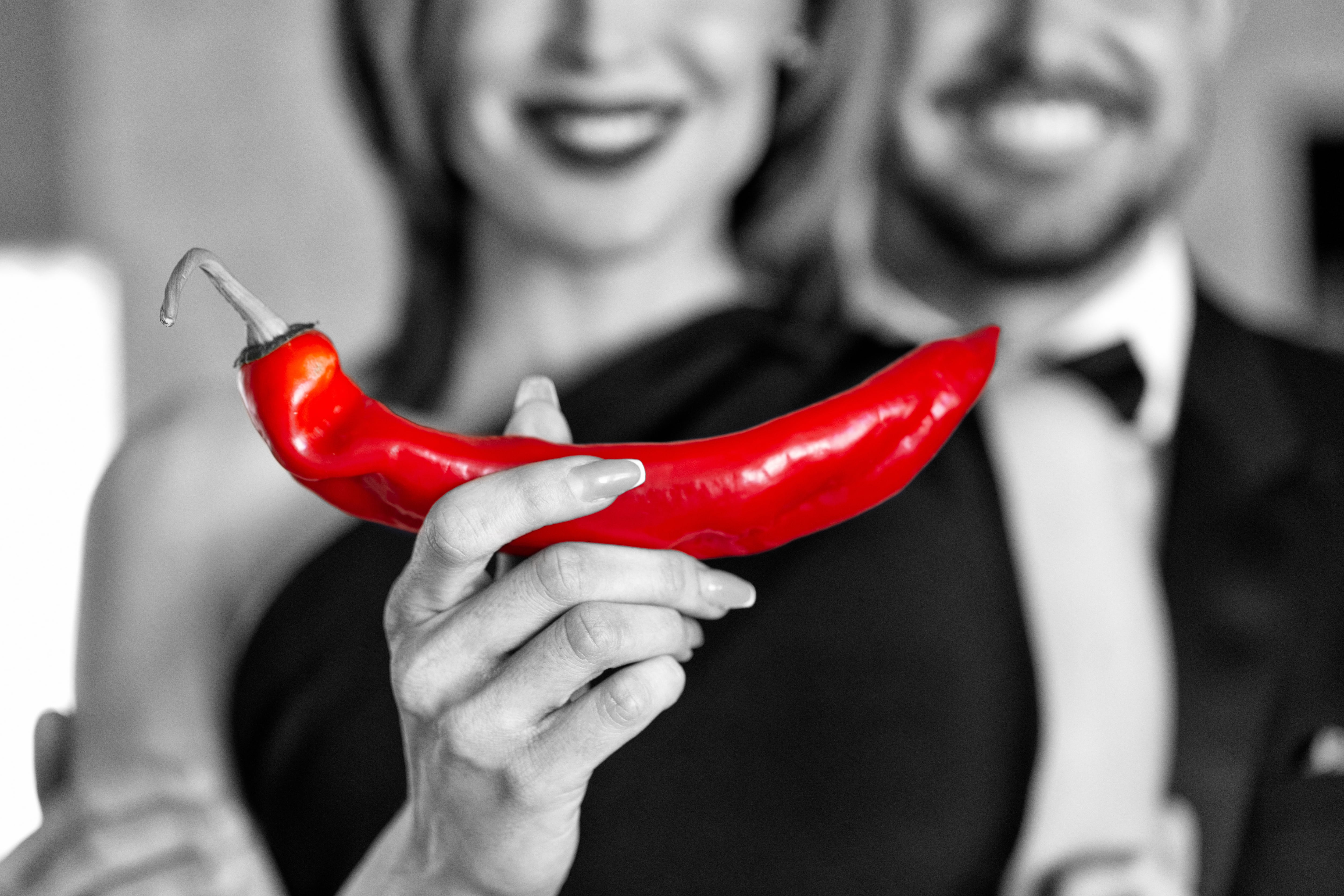Healthy sexual life black and white with red concept