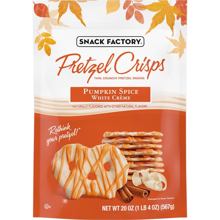 Snack Factory Pumpkin Spice White Creme Pretzel Crisps
