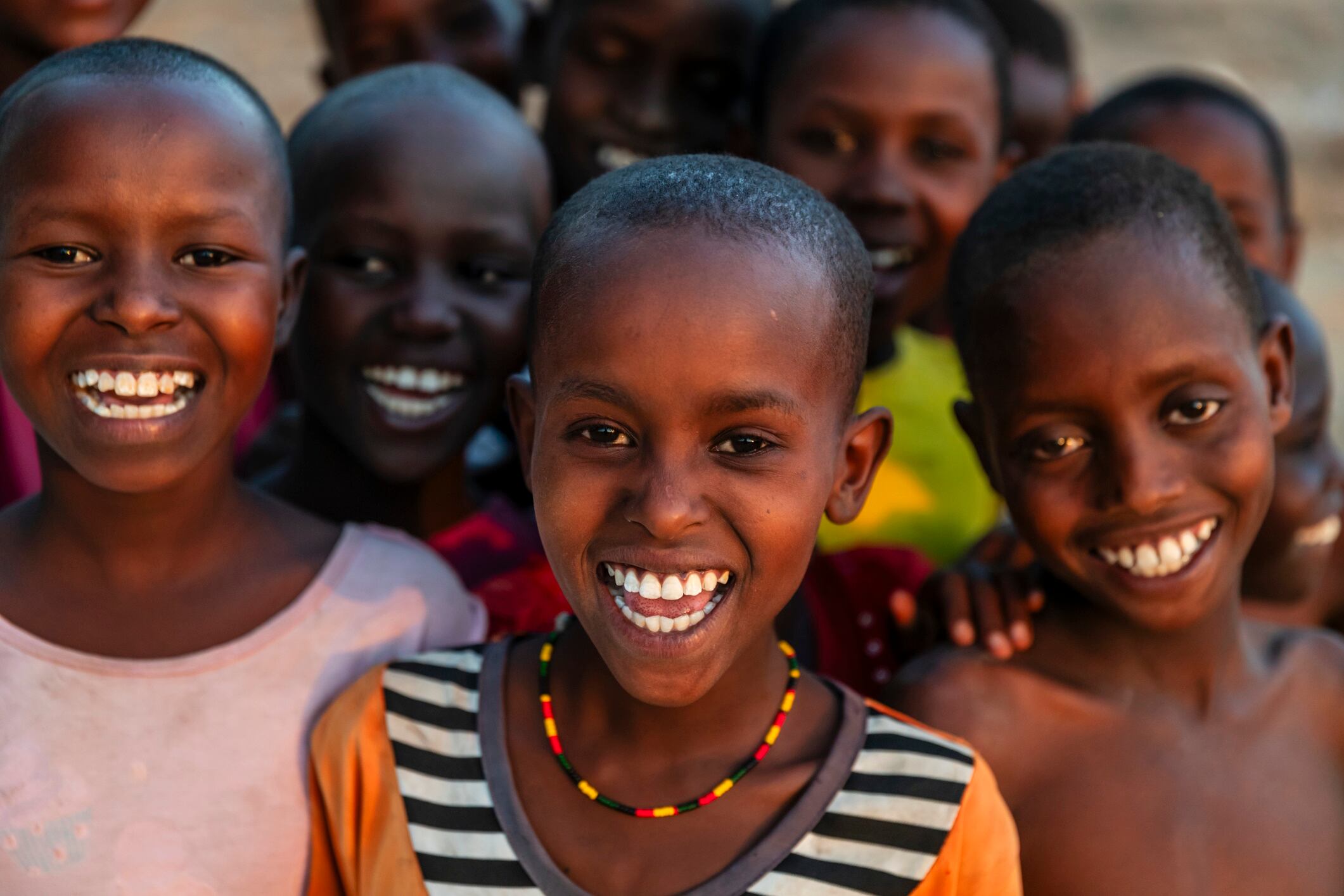 Group of happy children from Kenya