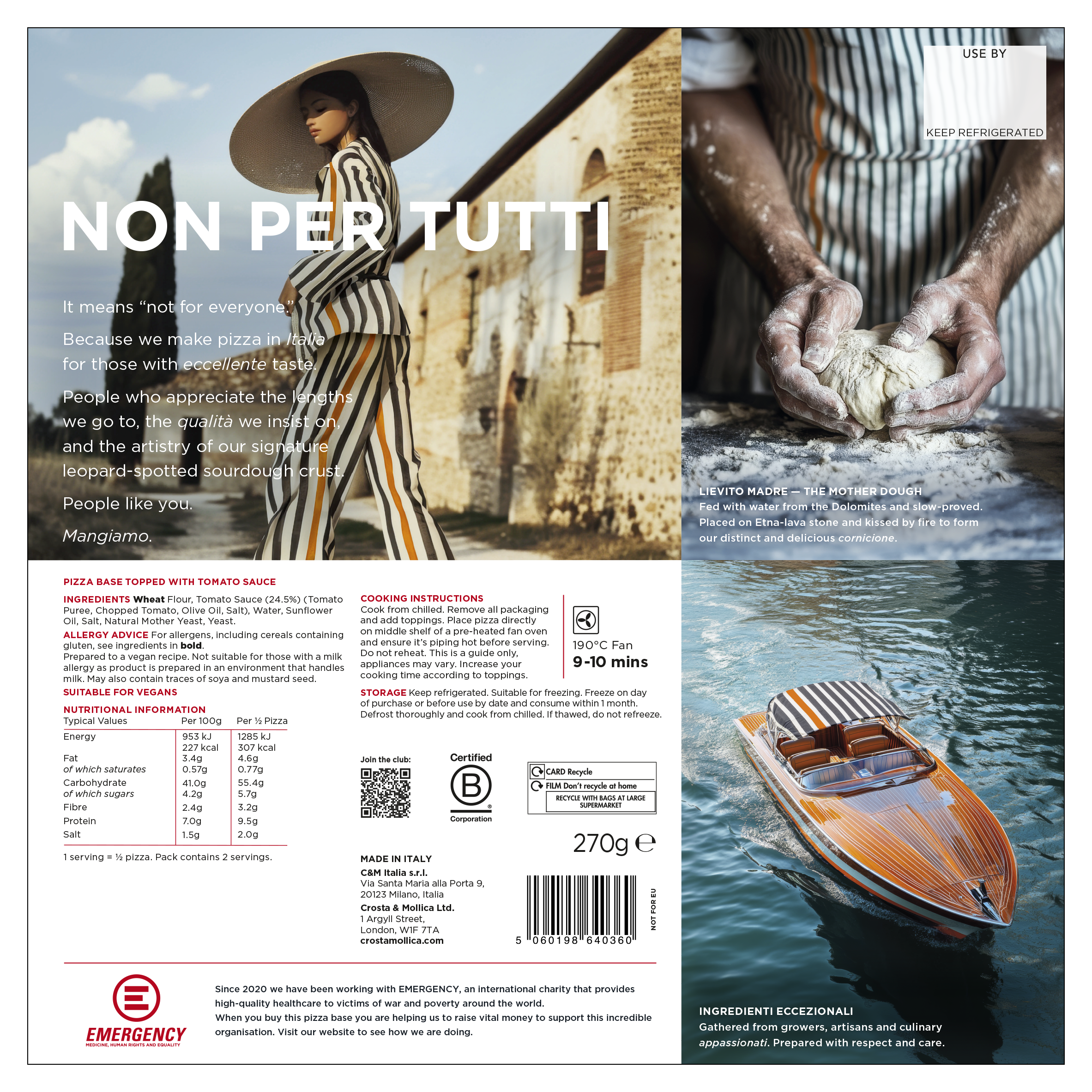 Crosta Mollica lifestyle imagery on back of pack