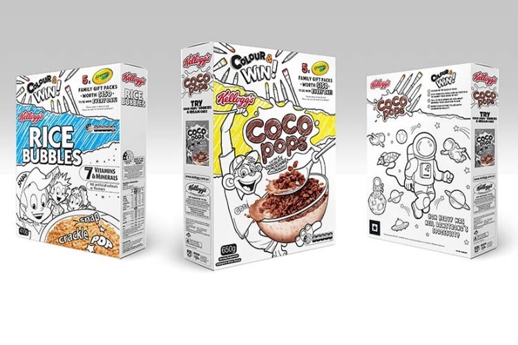 Kellogg’s goes monochrome with Crayola