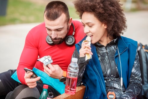 People eating snacks