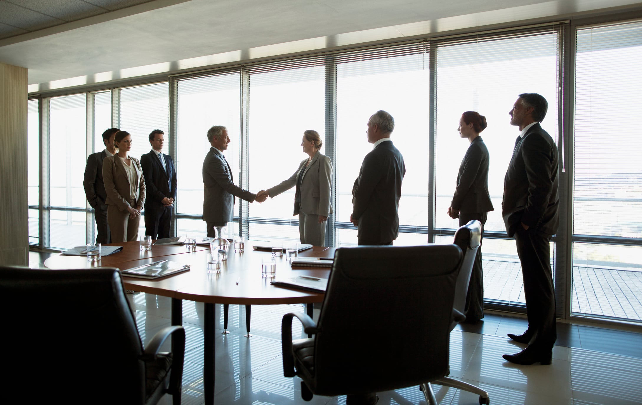 Deal being made in a boardroom