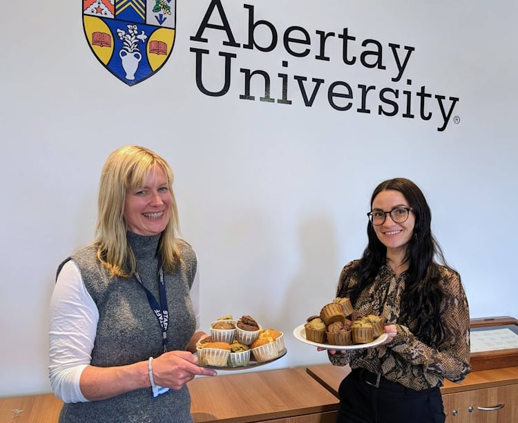 Katrina Ross, project innovation officer at Abertay University and Inga Mikneviciute, technical project manager at BioMara