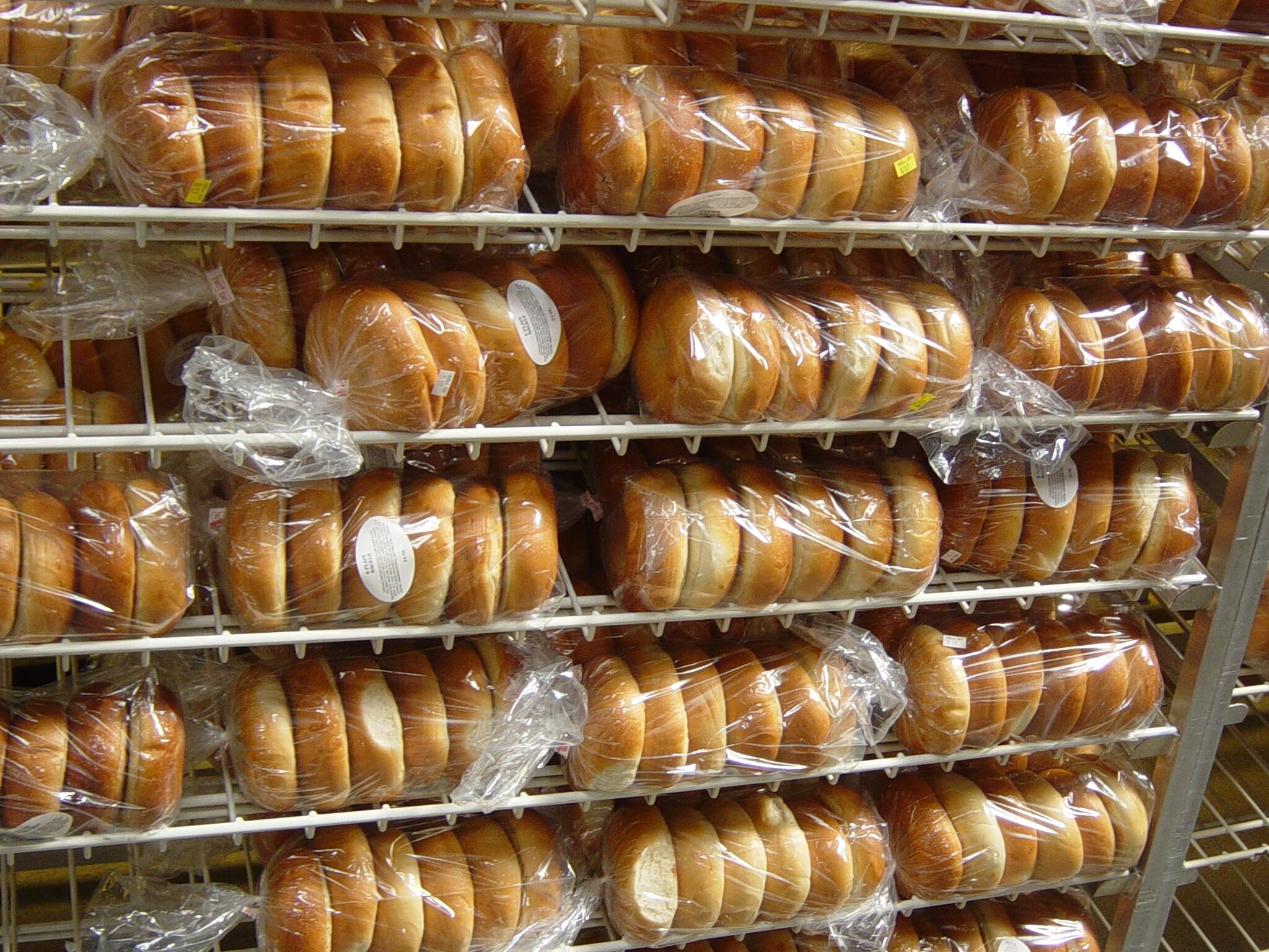 Bagels packed in plastic