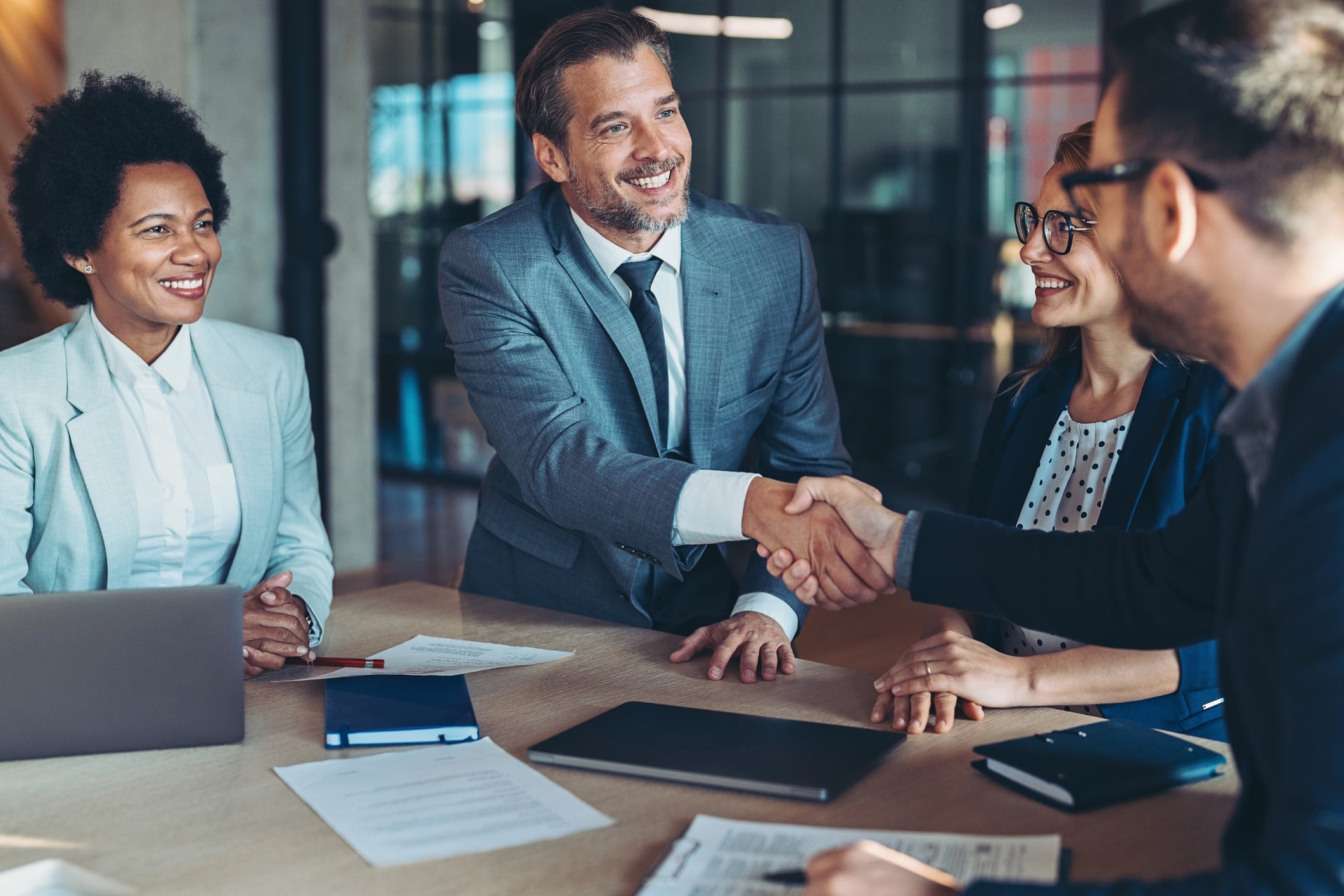 Businessmen shaking hands