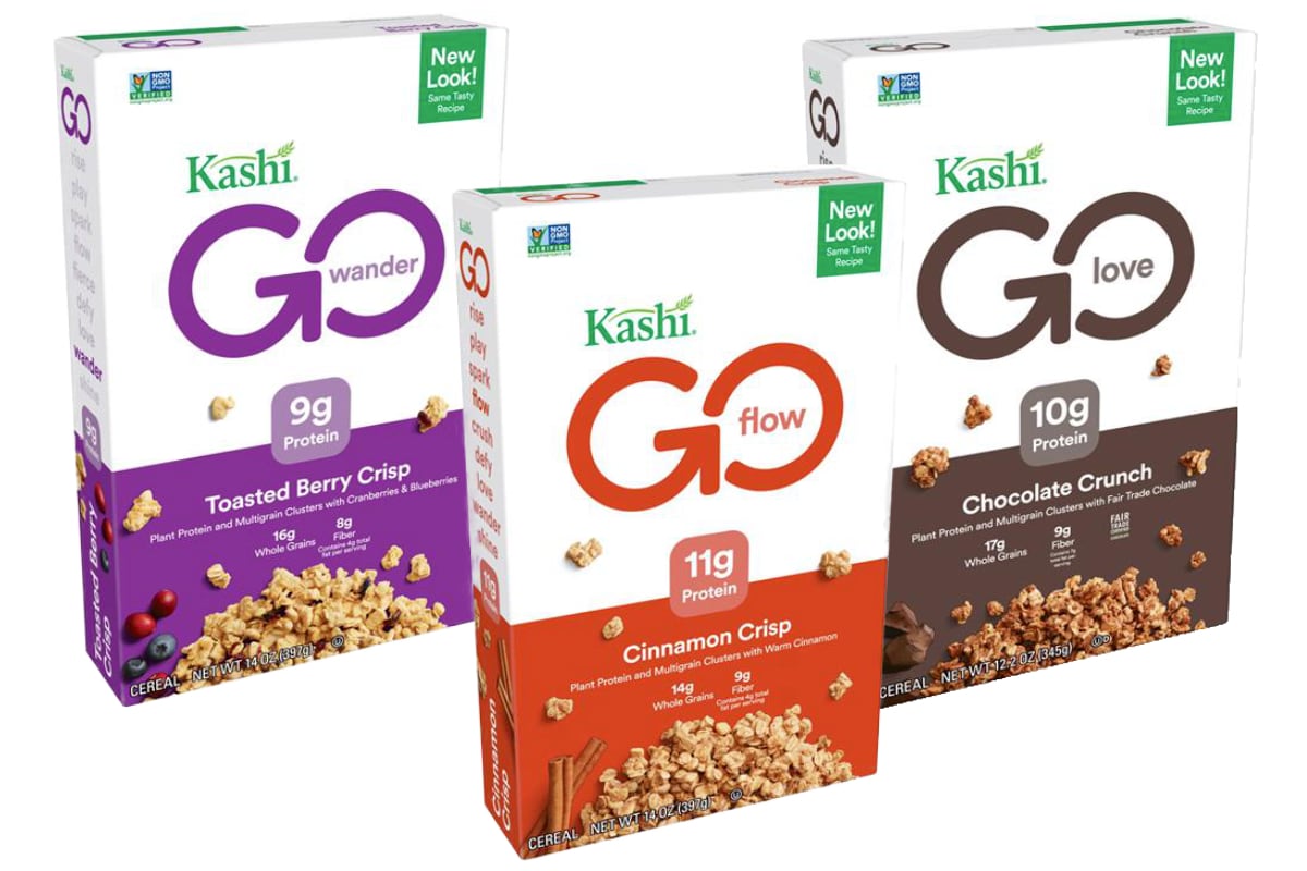 Kashi packaging redesign expands into cereal and protein bars 