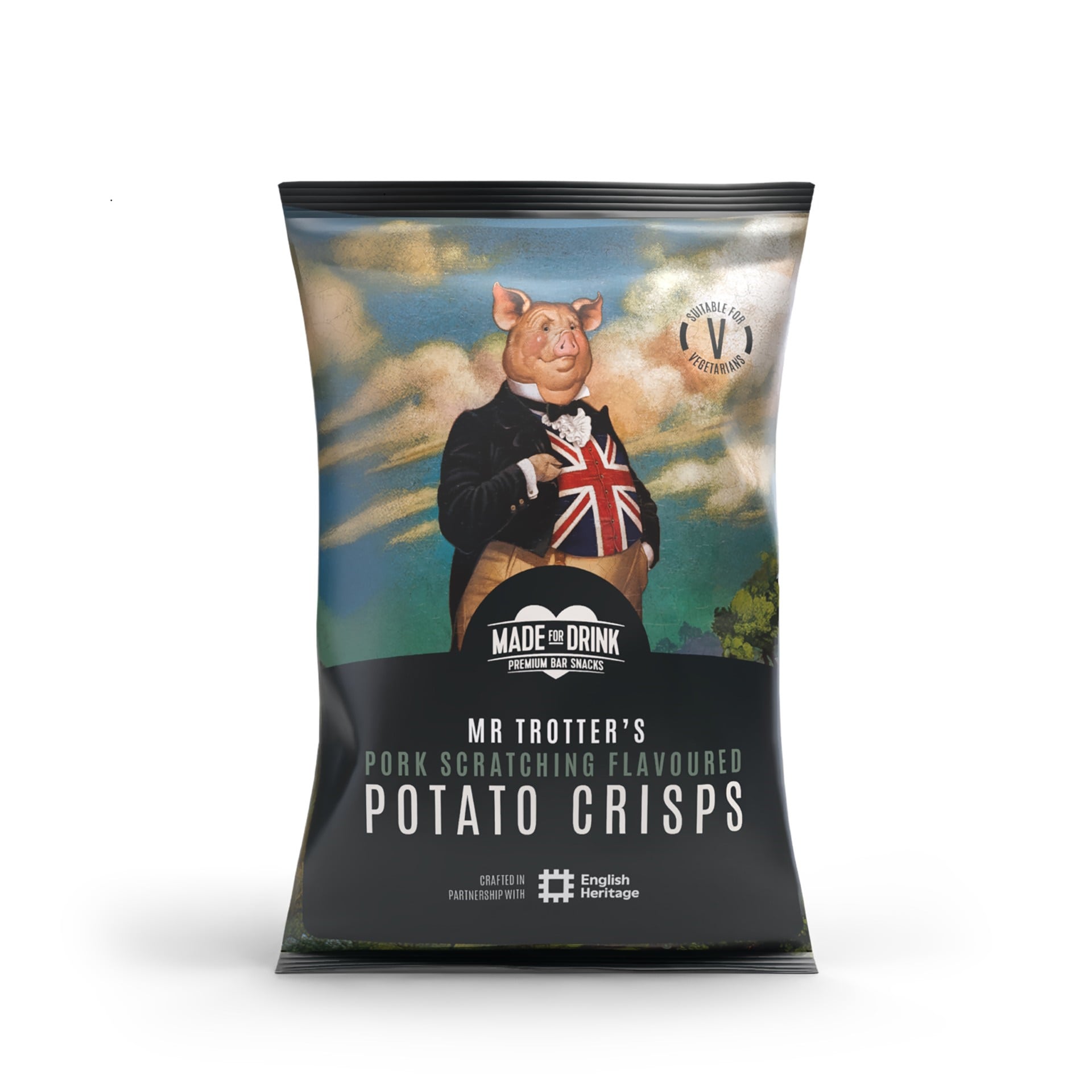 Mr Trotter's vegan pork scratching flavoured crisps