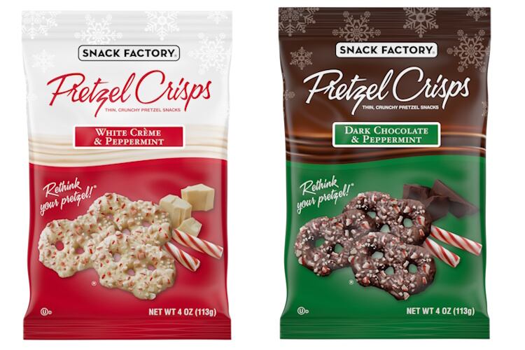 Snack Factory's festive Pretzel Crisps