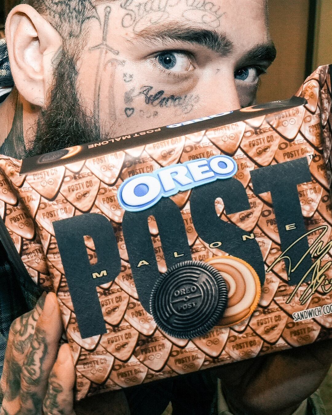 OREO partnered with Post Malone to create a new sandwich cookie