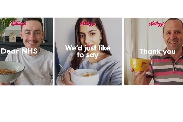 Kellogg’s UK employees raise their cereal bowls in thanks to the NHS