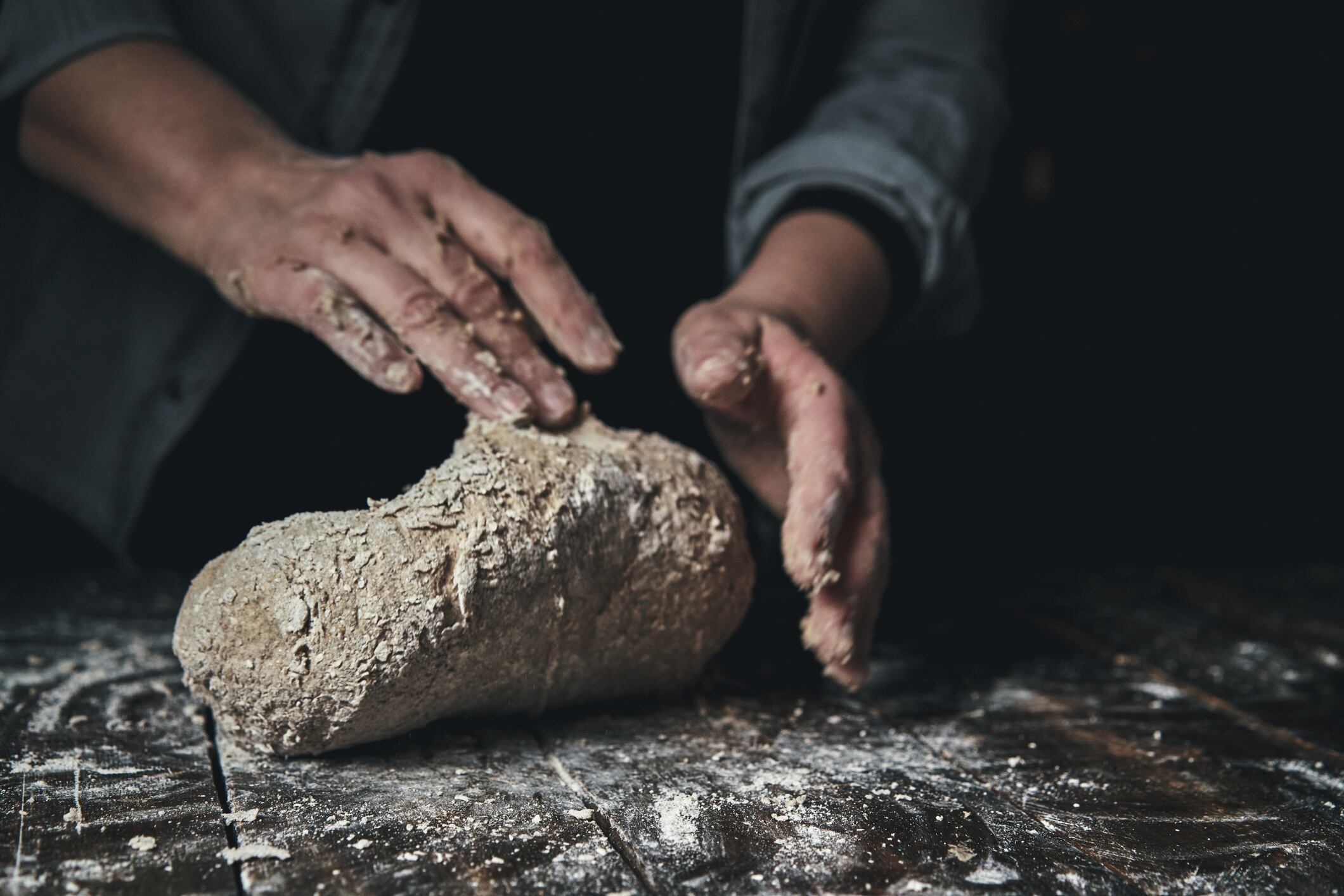 Kneading bread dough