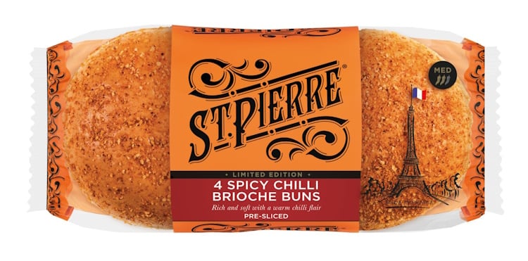 St Pierre 4 Spicy Chilli Brioche Buns