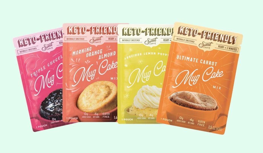 Keto-friendly decadent mug cake mixes... decadence, without dairy or gluten