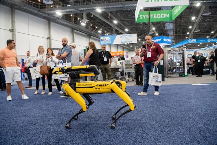 A Boston Dynamics robot dog at IBIE