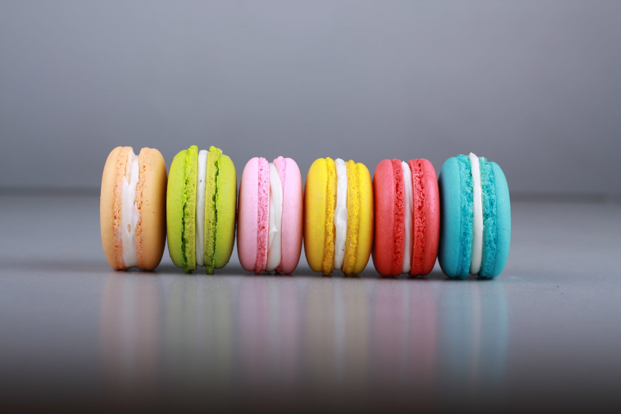 Rainbow macarons