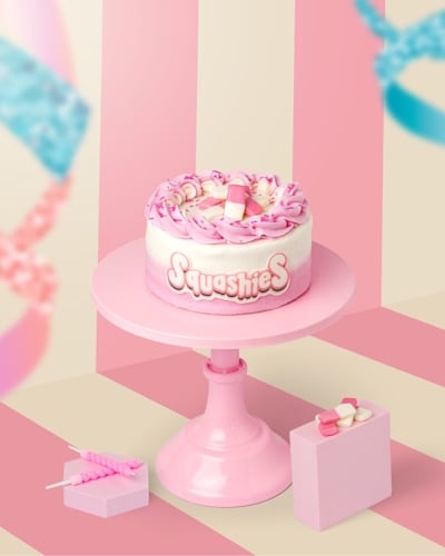 Squashies Strawberry Cream Celebration Cake