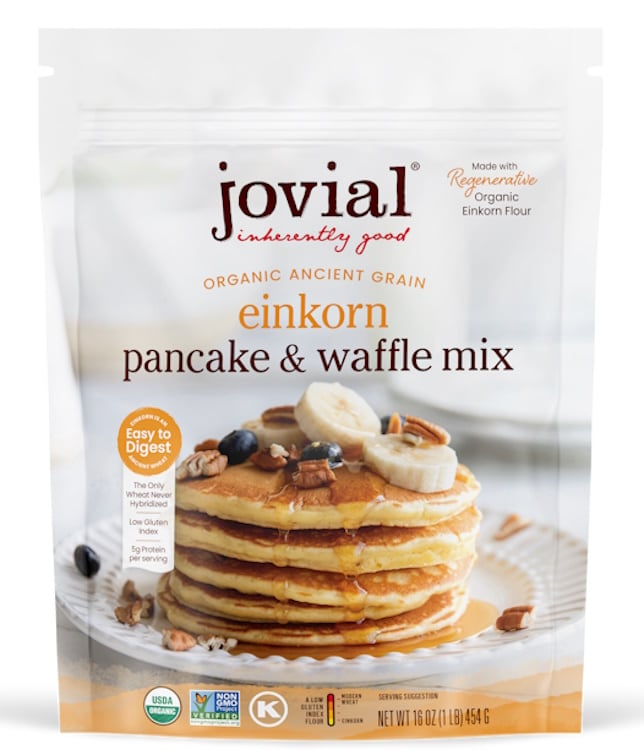 Jovial Foods has introduced its Organic Einkorn Pancake & Waffle Mix