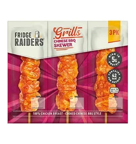 Fridge Raiders, the UK’s fastest-growing major snacking brand, has expanded its Grills range with two new Chicken Skewers variants