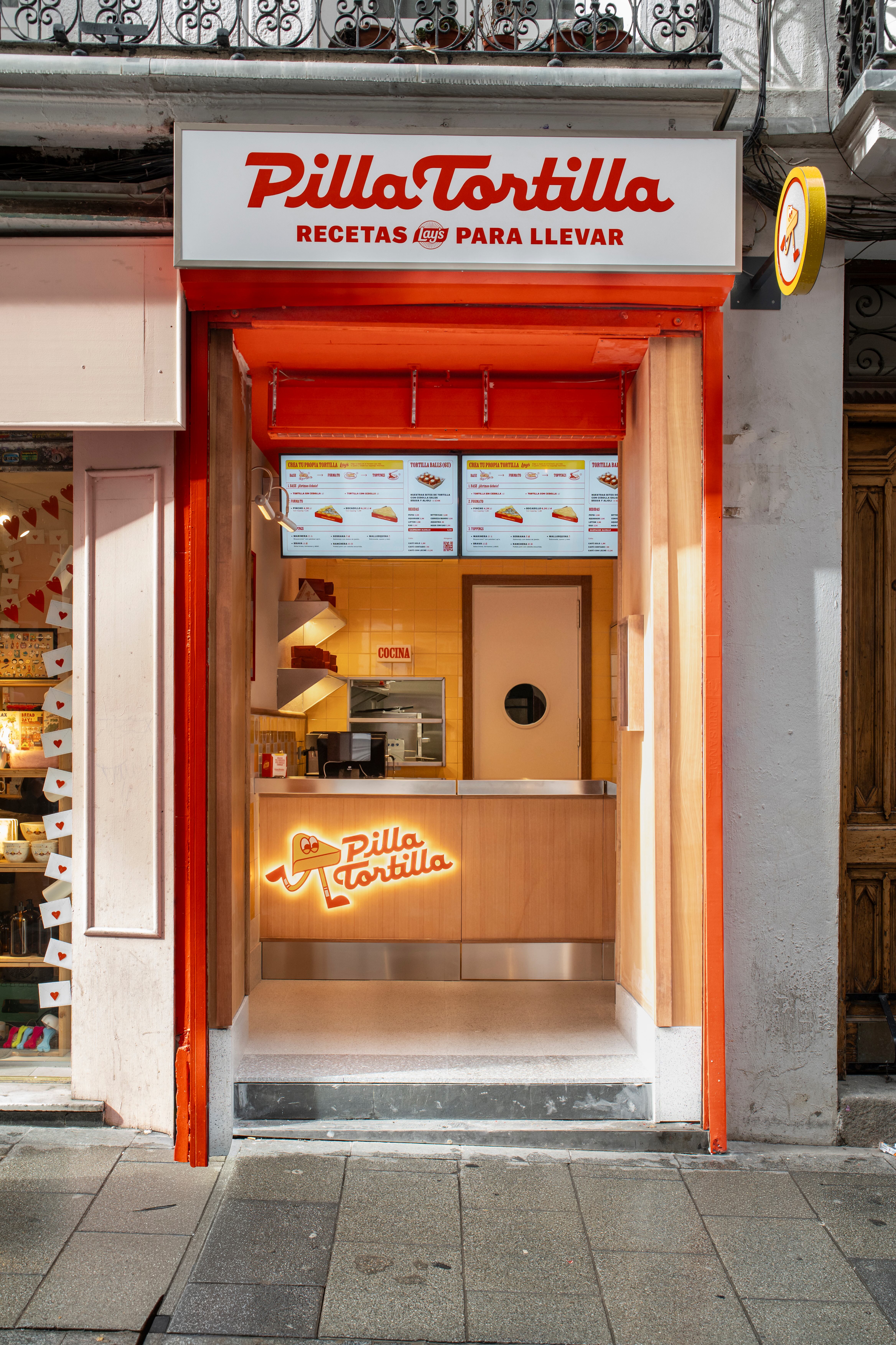 Two concepts have been set up: a restaurant and a takeaway outlet (pictured).