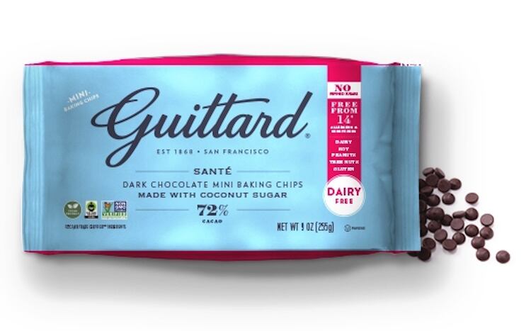 Guittard's coconut sugar-sweetened, dairy free and Kosher Pareve chocolate chips