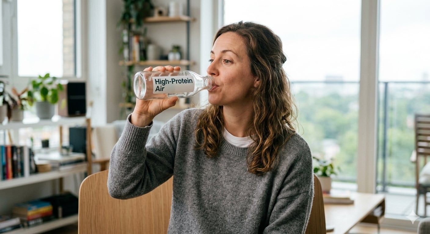 Woman drinking high protein air