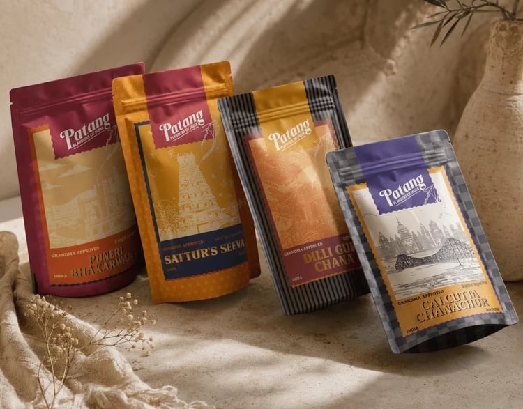 Patang’s range takes regional Indian snacks beyond their home markets while keeping their geographical identities front and center.
