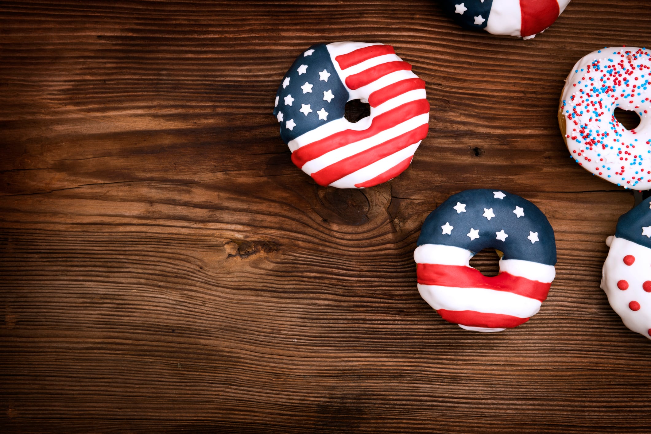 Donut glazed with US flag
